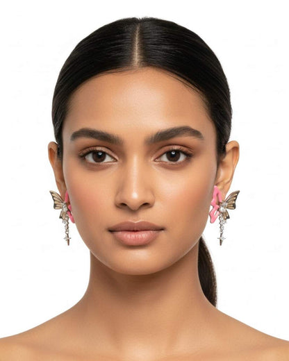 925 Sterling Silver Butterfly Drop Earrings for Women