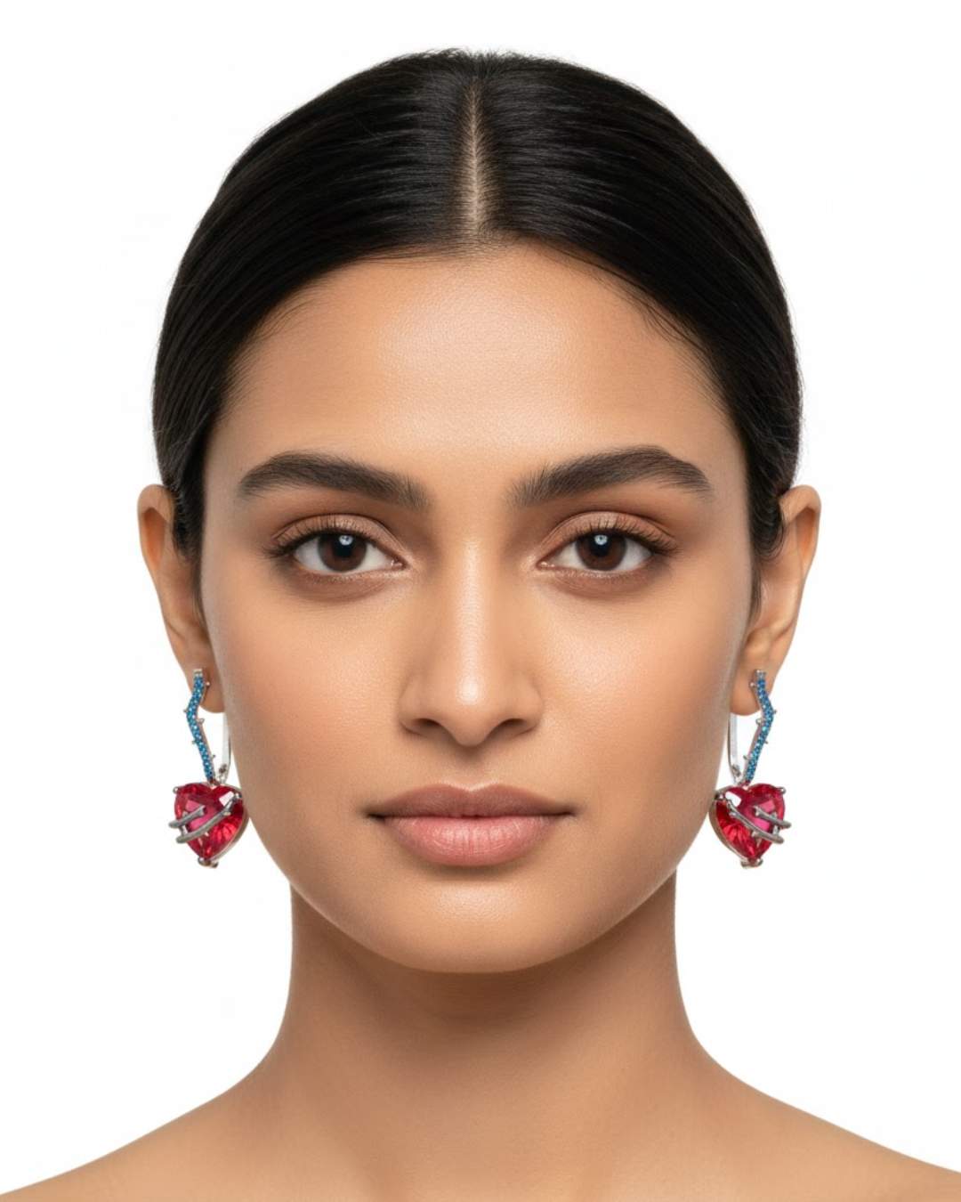 925 Sterling Silver Broken Heart Sparkle Earrings for Women