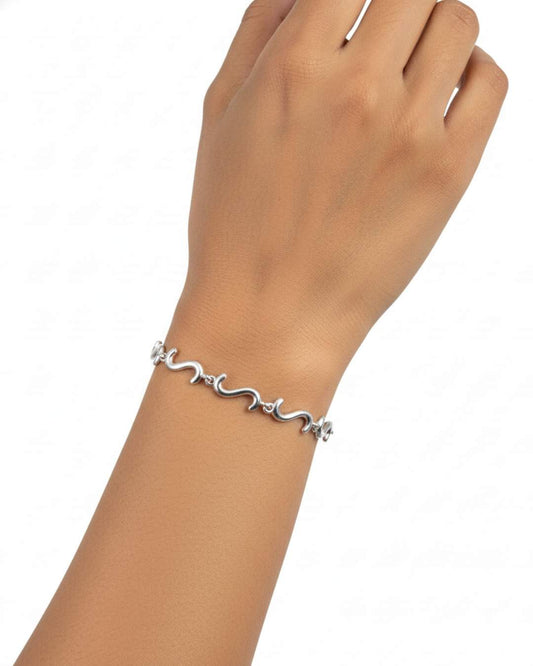 925 Sterling Silver S Type Link Bracelet for Women