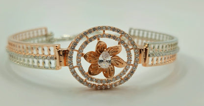 925 Sterling Silver Blossom Halo Bracelet for Women | Elegant Gem Gift