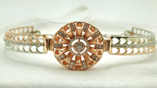 Sparkling twin heart silver bracelet