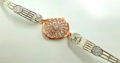 925 Sterling Silver Radiant Blossom Bracelet for Women | Rose Gold & CZ Gift