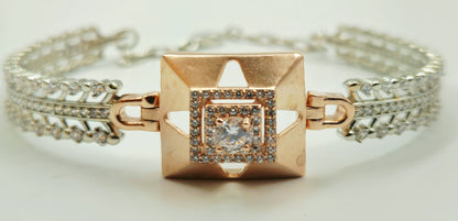 925 Sterling Silver Diamond-Styled Leaf Bracelet for Women | Sparkling Gift