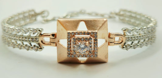 Silver Diamond-Styled Bracelet
