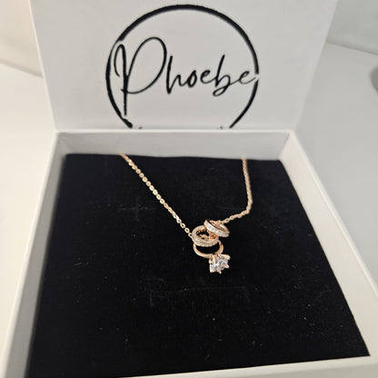 925 Sterling Silver Triple Ring Pendant Necklace for Women
