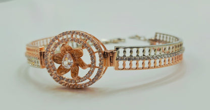 925 Sterling Silver Blossom Halo Bracelet for Women | Elegant Gem Gift