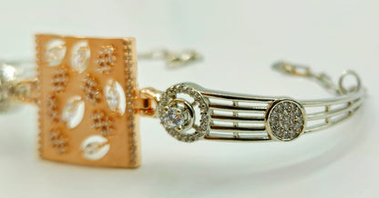 925 Sterling Silver Celestial Elegance Bracelet for Women | Rose Gold Accent