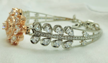 925 Sterling Silver Petal Leaf Bracelet for Women | Rose Gold & CZ Gift