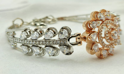 925 Sterling Silver Petal Leaf Bracelet for Women | Rose Gold & CZ Gift