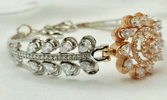 Silver Petal Leaf Bracelet