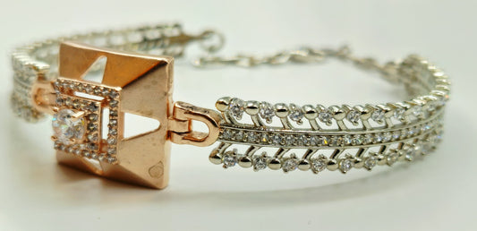 Silver Diamond-Styled Bracelet