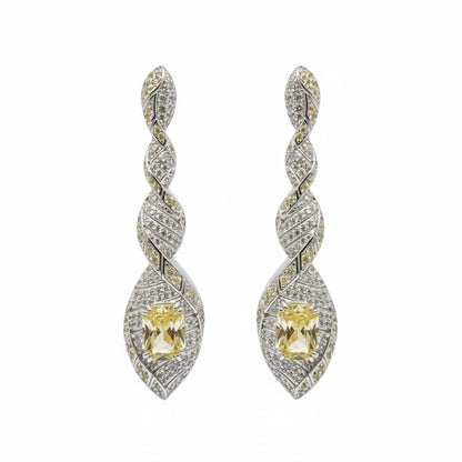 925 Sterling Silver Twisted Dangle Earrings for Women