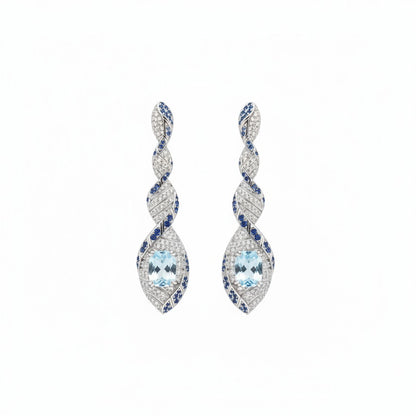 925 Sterling Silver Twisted Dangle Earrings for Women