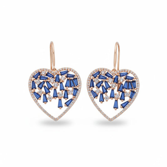 Rose Radiance Heart Hoops
