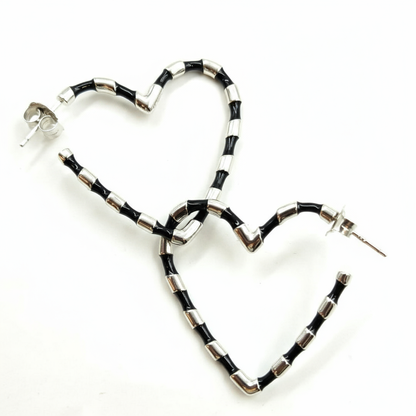 Zebra Love Heart Hoops