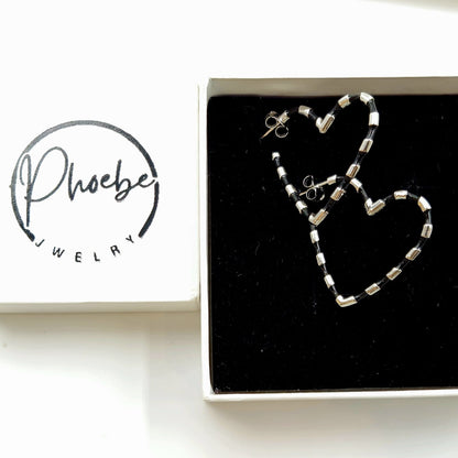 Zebra Love Heart Hoops