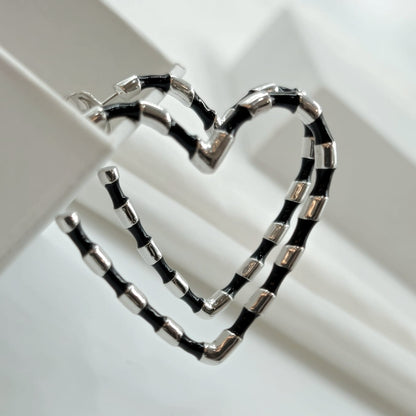 Zebra Love Heart Hoops