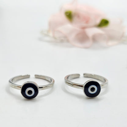 Silver Evil Eye Toe Ring