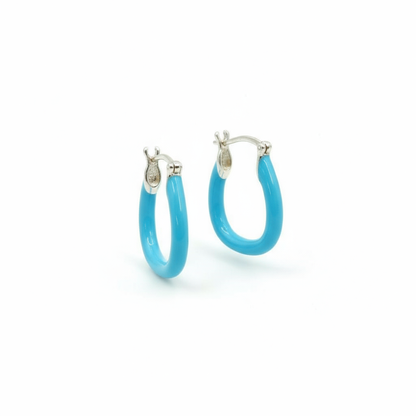 925 Sterling Silver Azure Loop Hoop Earrings for Women