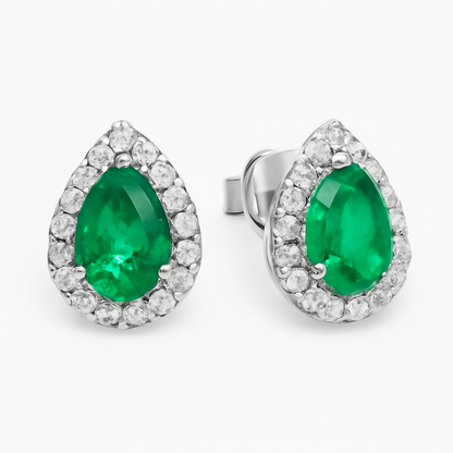 925 Sterling Silver Pink Gemstone Halo Stud Earrings for Women