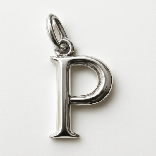 925 Sterling Silver "P" Alphabet Pendant